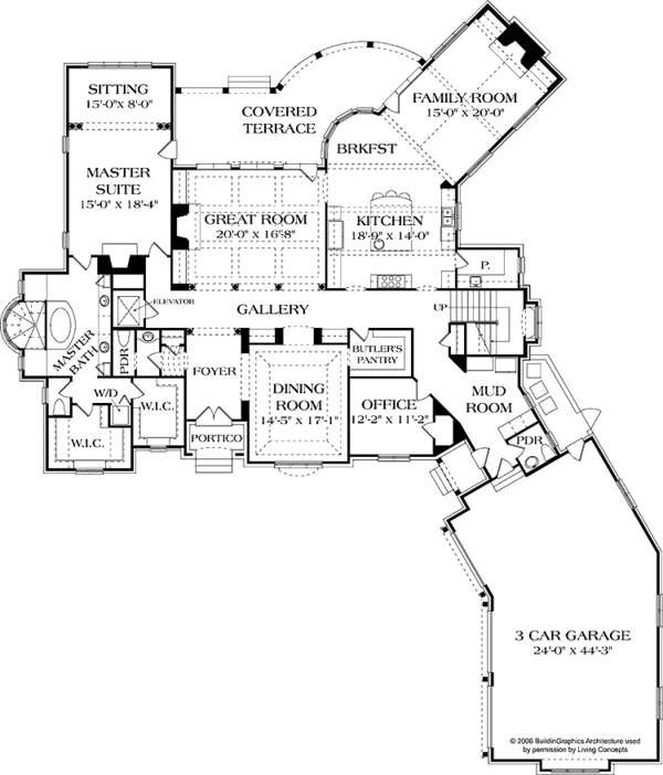 Home Plan - European Floor Plan - Main Floor Plan #453-599