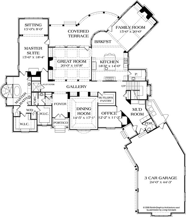 Architectural House Design - European Floor Plan - Main Floor Plan #453-599