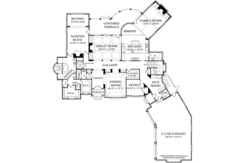 Dream House Plan - Floor Plan - Main Floor for European House Plan #453-599 - 4 bed, 4 bath