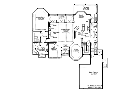 Floor Plan - Main Floor for Traditional House Plan #930-90 - 3 bed, 3 bath