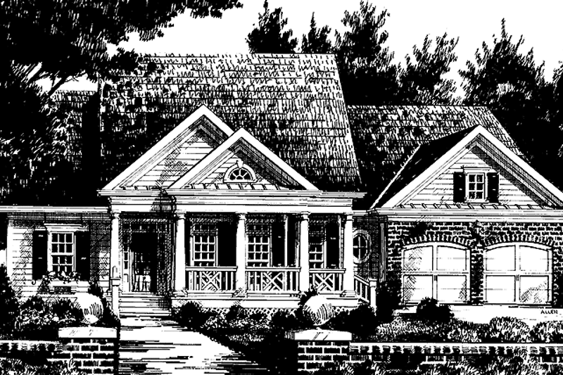 House Blueprint - Exterior - Front Elevation 3 for Classical House Plan #927-772 - 3 bed, 2 bath