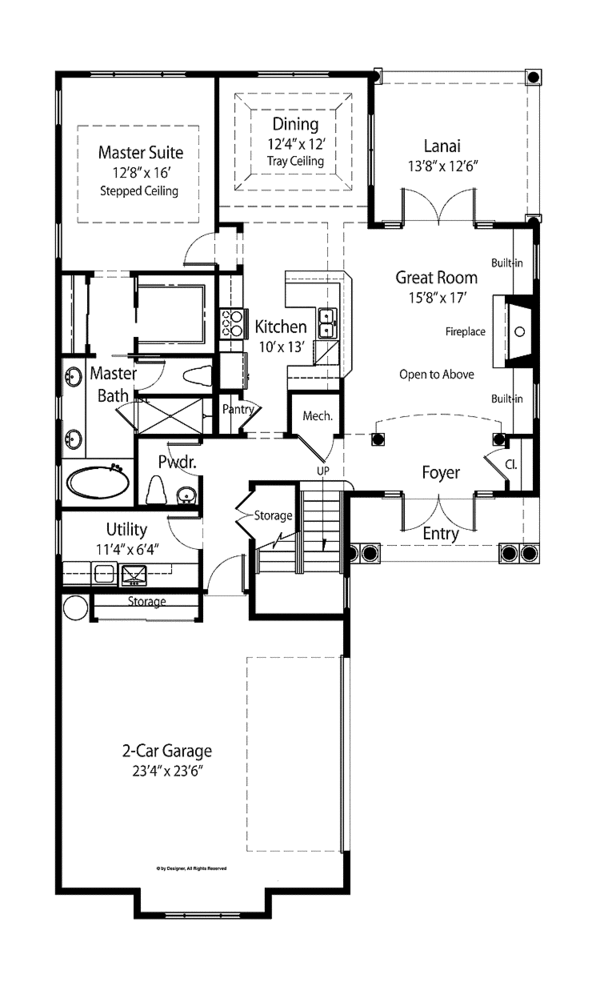 House Design - Mediterranean Floor Plan - Main Floor Plan #938-45