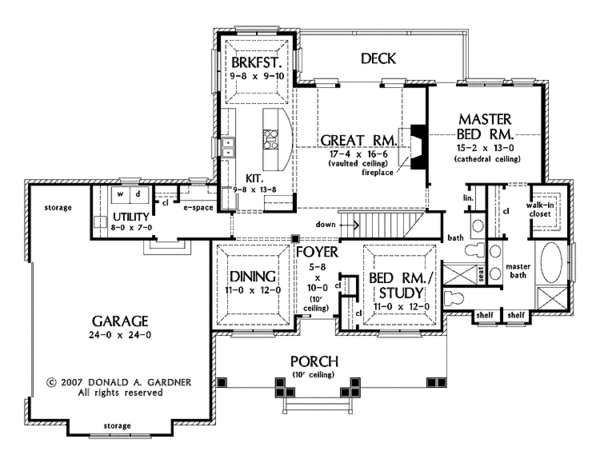 Architectural House Design - Traditional Floor Plan - Main Floor Plan #929-829