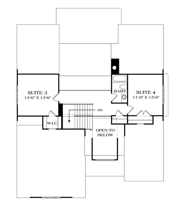 Craftsman Floor Plan - Upper Floor Plan #453-614
