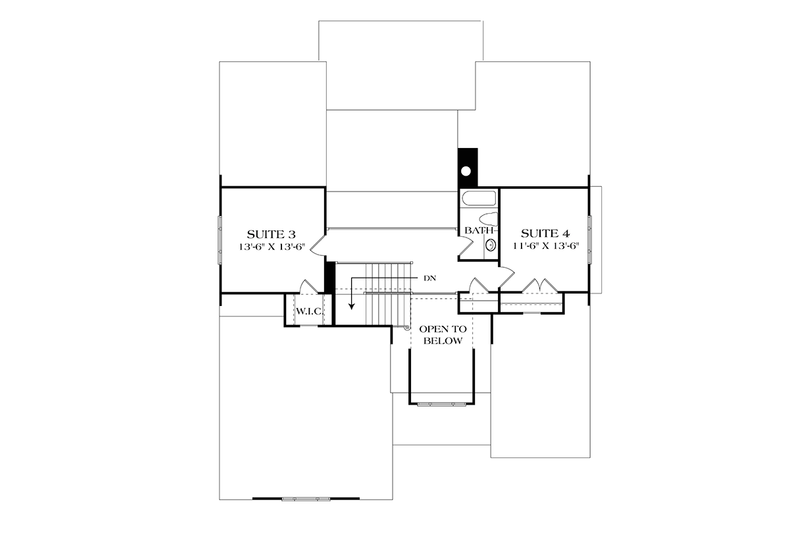 Dream House Plan - Floor Plan - Upper Floor for Craftsman House Plan #453-614 - 4 bed, 3 bath