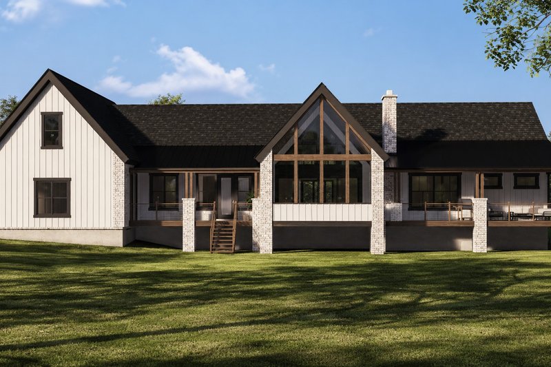 Dream House Plan - Exterior - Rear Elevation for Ranch House Plan #1064-506 - 3 bed, 3.5 bath