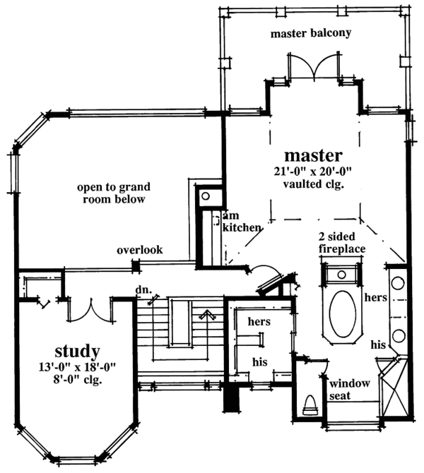Architectural House Design - Mediterranean Floor Plan - Upper Floor Plan #930-75