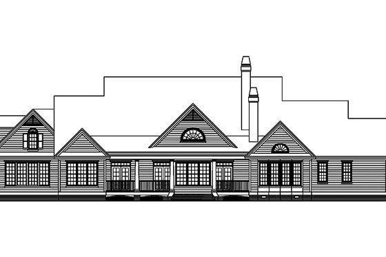 Exterior - Rear Elevation for Classical House Plan #929-442 - 4 bed, 4.5 bath