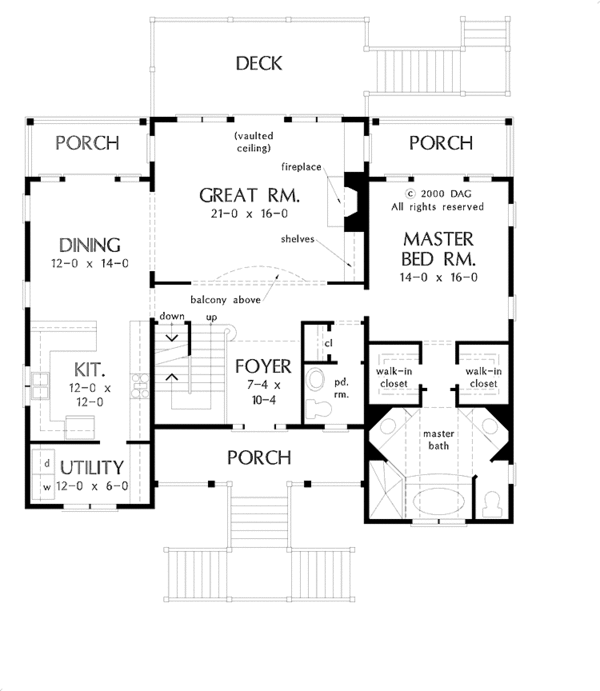 House Plan Design - Country Floor Plan - Main Floor Plan #929-529