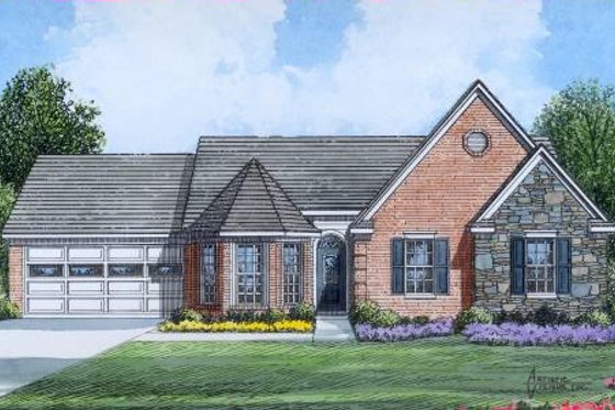 Exterior - Front Elevation for Traditional House Plan #424-23 - 3 bed, 2 bath