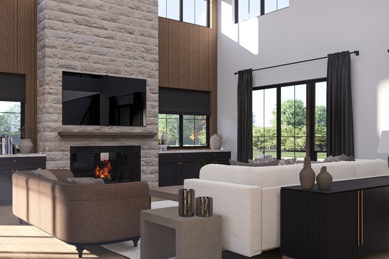 House Design - Interior - Family Room for Barndominium House Plan #455-697 - 5 bed, 4.5 bath