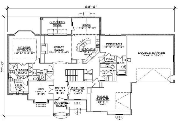 House Plan Design - Traditional Floor Plan - Main Floor Plan #5-292