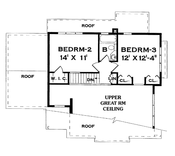 House Design - Contemporary Floor Plan - Upper Floor Plan #456-78