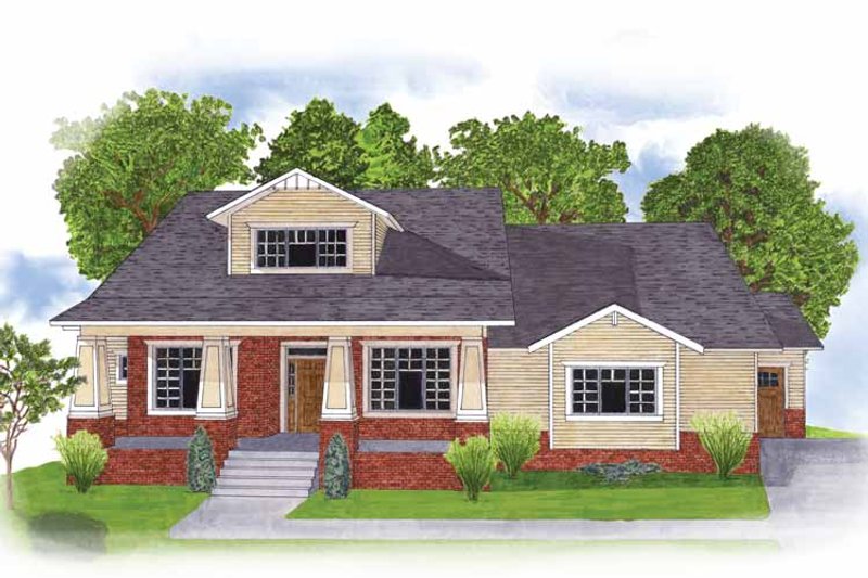 Dream House Plan - Exterior - Front Elevation 3 for Craftsman House Plan #950-1 - 2 bed, 2.5 bath