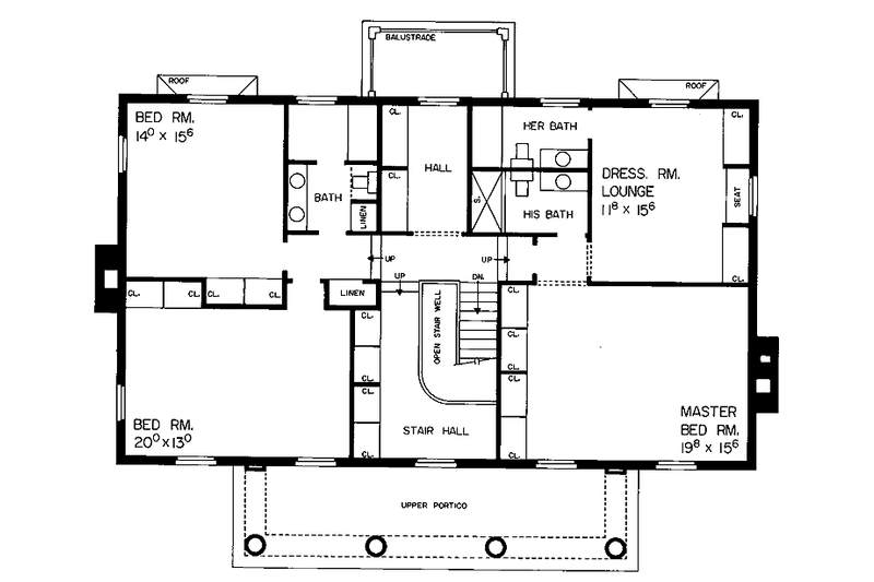 Home Plan - Floor Plan - Upper Floor for Classical House Plan #72-605 - 3 bed, 4 bath