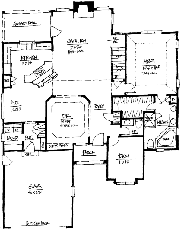 House Plan Design - Traditional Floor Plan - Main Floor Plan #328-405