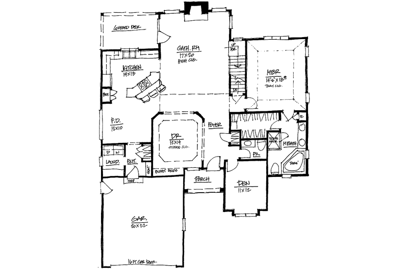 Architectural House Design - Floor Plan - Main Floor for Traditional House Plan #328-405 - 3 bed, 2.5 bath