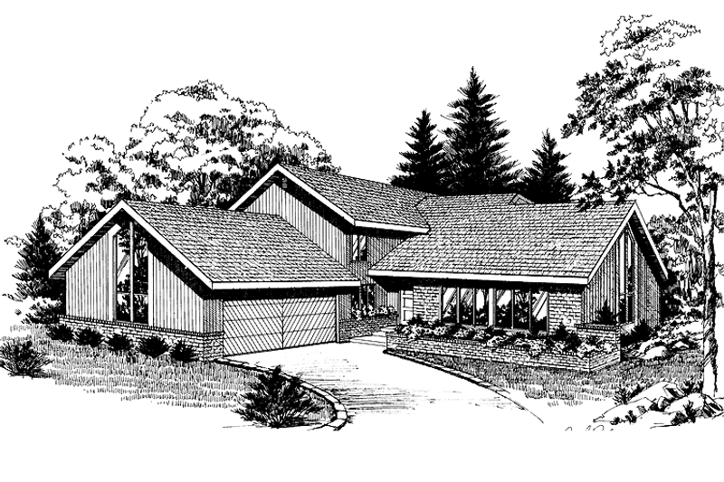 Architectural House Design - Exterior - Front Elevation 3 for Contemporary House Plan #314-263 - 4 bed, 3 bath