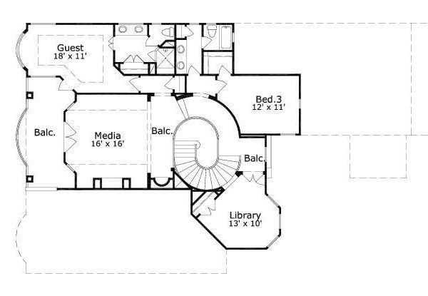 European Floor Plan - Upper Floor Plan #411-884