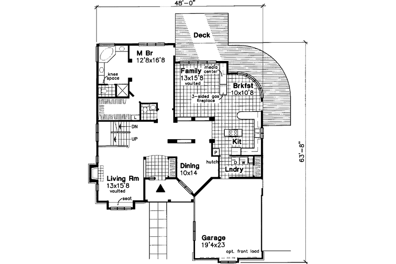 Home Plan - Floor Plan - Main Floor for European House Plan #320-518 - 3 bed, 3 bath