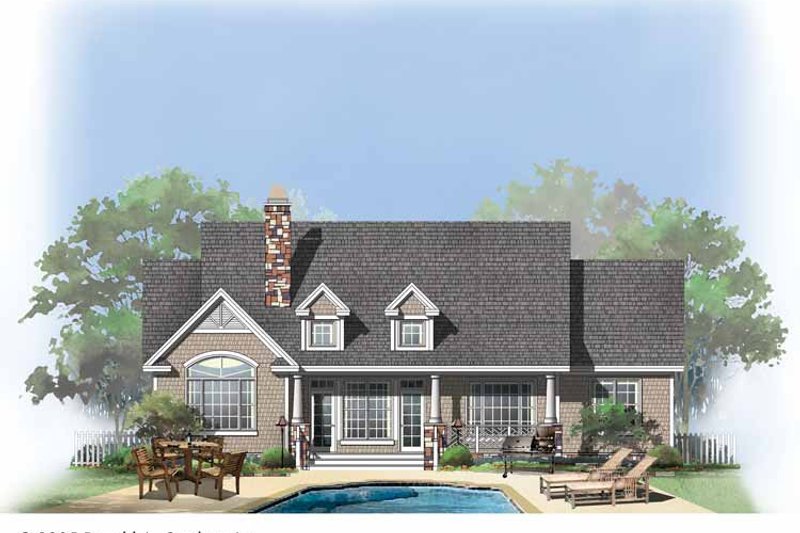 House Plan Design - Exterior - Rear Elevation 2 for Ranch House Plan #929-745 - 3 bed, 2 bath