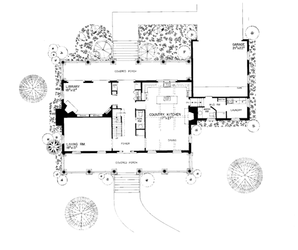 House Design - Classical Floor Plan - Main Floor Plan #72-692