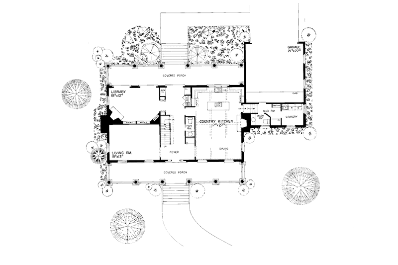 Home Plan - Floor Plan - Main Floor for Classical House Plan #72-692 - 3 bed, 2 bath