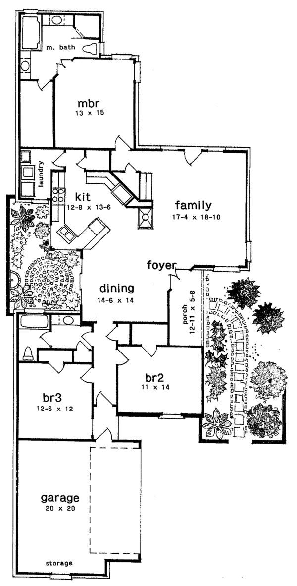 Architectural House Design - Country Floor Plan - Main Floor Plan #301-161