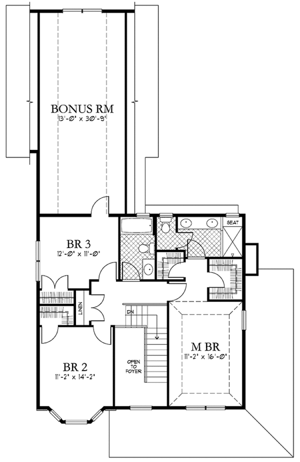 House Blueprint - Country Floor Plan - Upper Floor Plan #1029-12