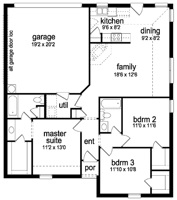 House Blueprint - Ranch Floor Plan - Main Floor Plan #84-661