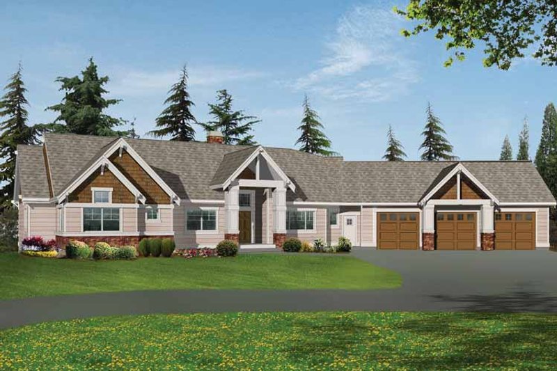 Home Plan - Exterior - Front Elevation 3 for Craftsman House Plan #132-338 - 2 bed, 3.5 bath
