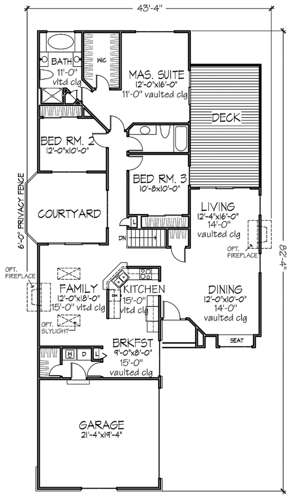 Architectural House Design - Prairie Floor Plan - Main Floor Plan #320-1090