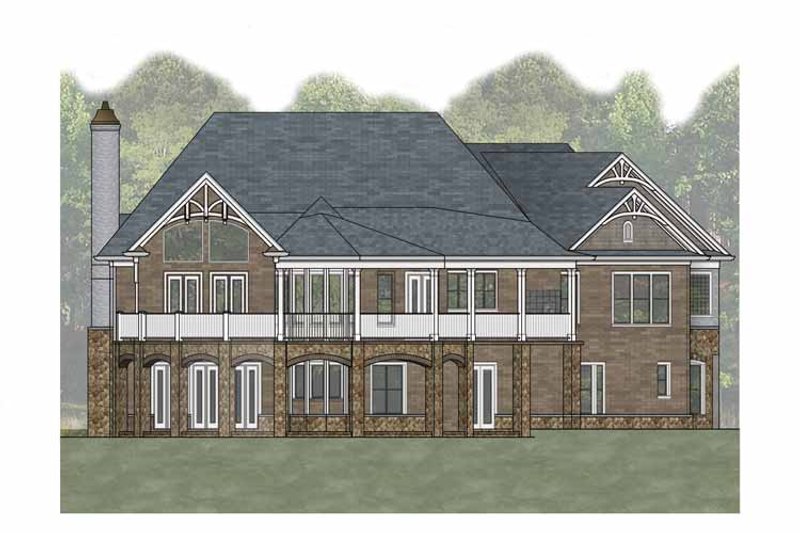 House Blueprint - Exterior - Rear Elevation for Craftsman House Plan #54-366 - 4 bed, 4 bath