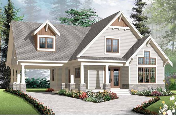 Exterior - Front Elevation 3 for Traditional House Plan #23-2546 - 2 bed, 2.5 bath