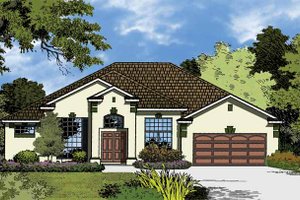 Architectural House Design - Mediterranean Exterior - Front Elevation Plan #1015-18