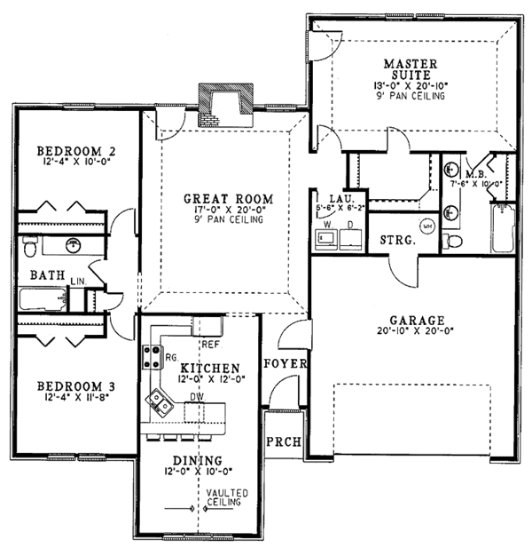 Dream House Plan - Country Floor Plan - Main Floor Plan #17-3156