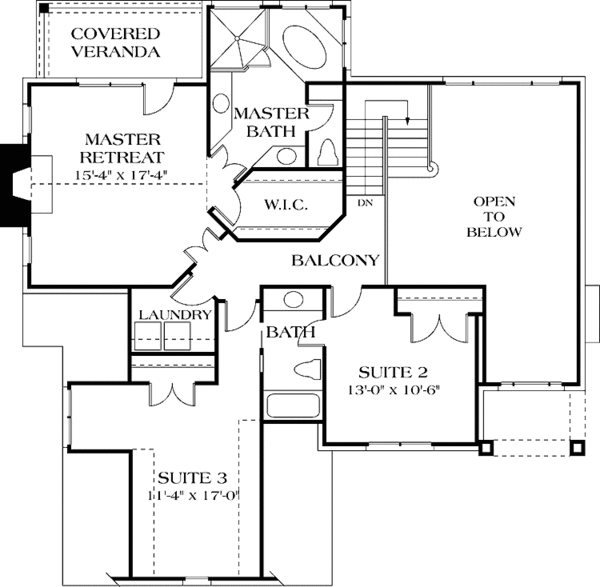 Dream House Plan - Traditional Floor Plan - Upper Floor Plan #453-136