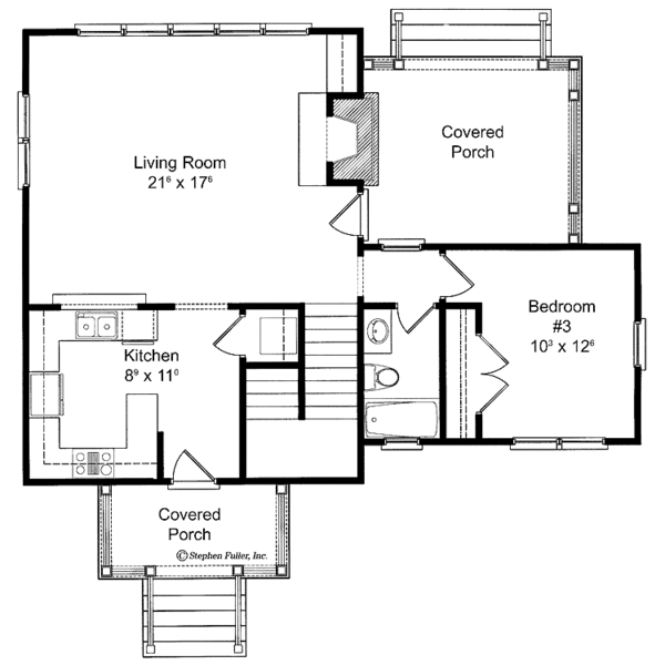 House Design - Craftsman Floor Plan - Main Floor Plan #429-275