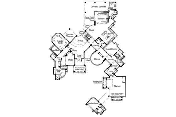 Floor Plan - Main Floor for Mediterranean House Plan #930-101 - 4 bed, 5.5 bath