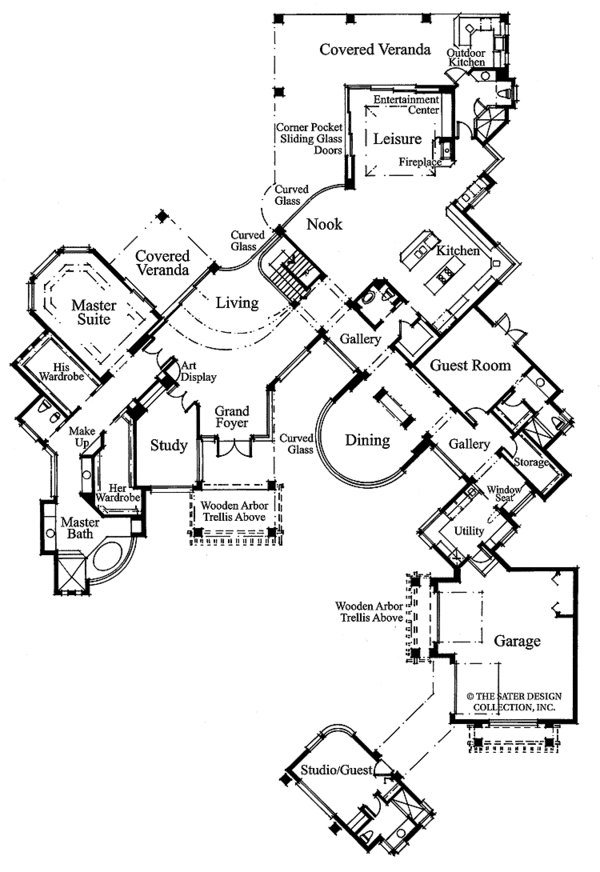 House Design - Mediterranean Floor Plan - Main Floor Plan #930-101