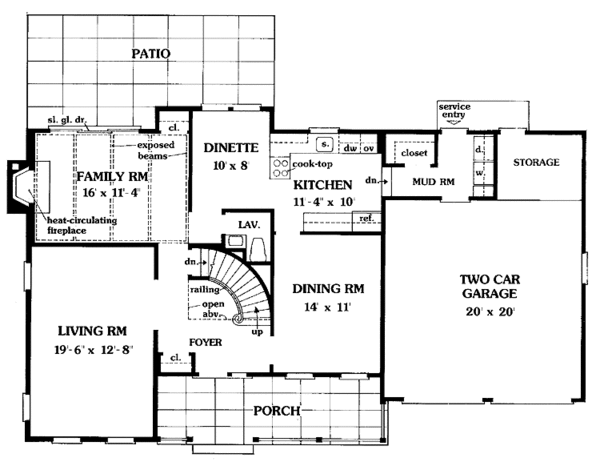 House Plan Design - Country Floor Plan - Main Floor Plan #314-241
