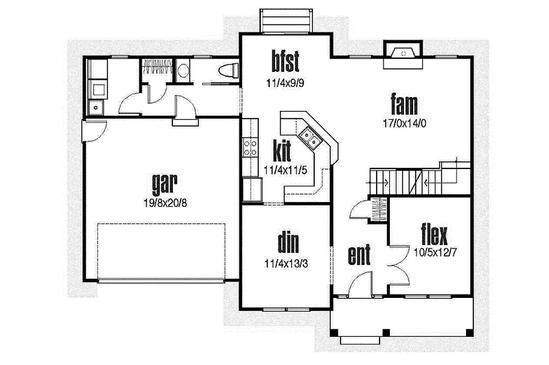 Dream House Plan - Floor Plan - Main Floor for Traditional House Plan #435-11 - 3 bed, 2.5 bath