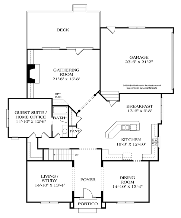 Architectural House Design - Colonial Floor Plan - Main Floor Plan #453-331