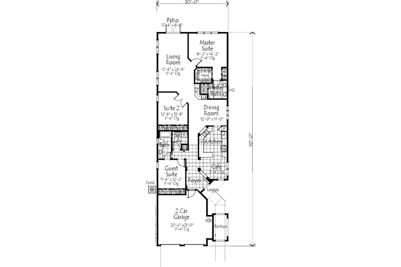 Home Plan - Floor Plan - Main Floor for European House Plan #1007-63 - 3 bed, 2 bath
