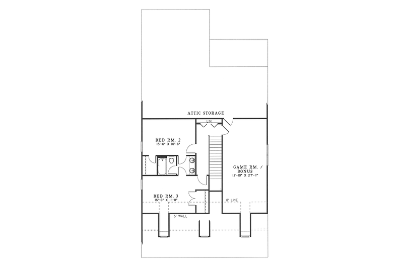 House Design - Floor Plan - Upper Floor for Traditional House Plan #17-269 - 3 bed, 3 bath