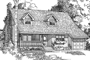 House Design - Exterior - Front Elevation for Country House Plan #47-674 - 2 bed, 2 bath