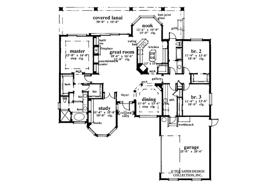 Floor Plan - Main Floor for Ranch House Plan #930-91 - 3 bed, 2 bath
