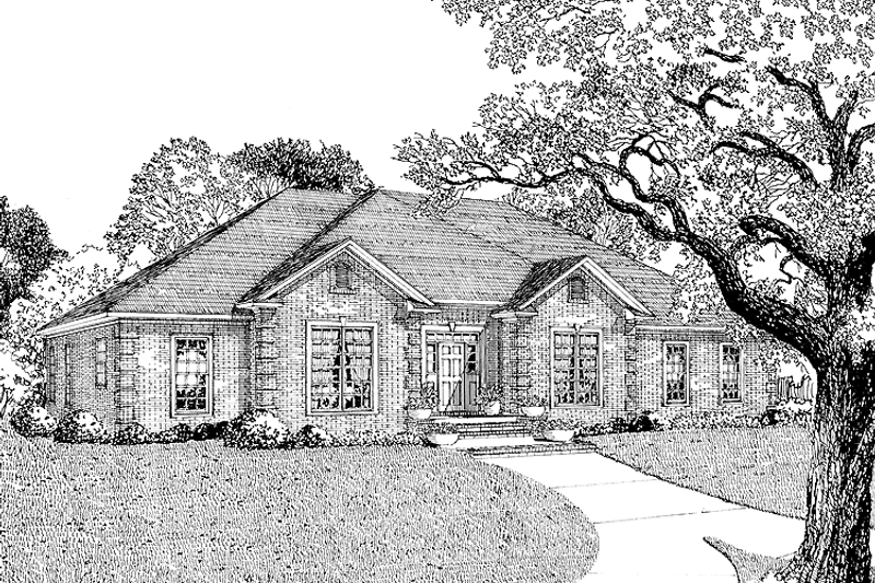 Dream House Plan - Ranch Exterior - Front Elevation Plan #17-2705