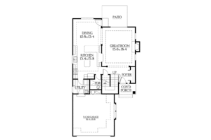 Floor Plan - Main Floor for Craftsman House Plan #132-293 - 3 bed, 2.5 bath