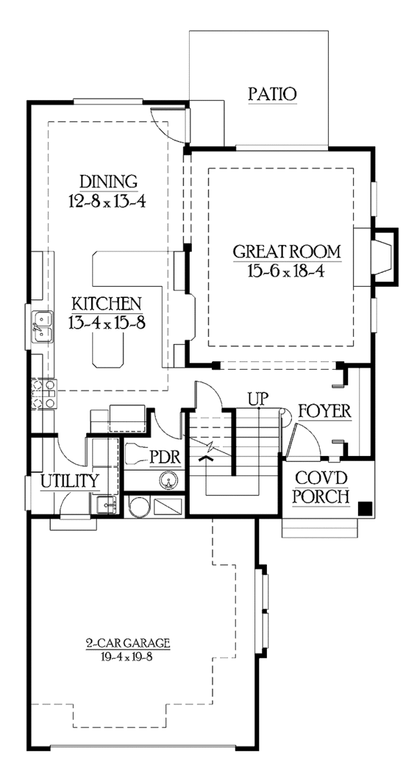 Dream House Plan - Craftsman Floor Plan - Main Floor Plan #132-293